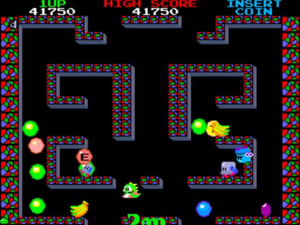 Gameplay screen of Bubble Bobble